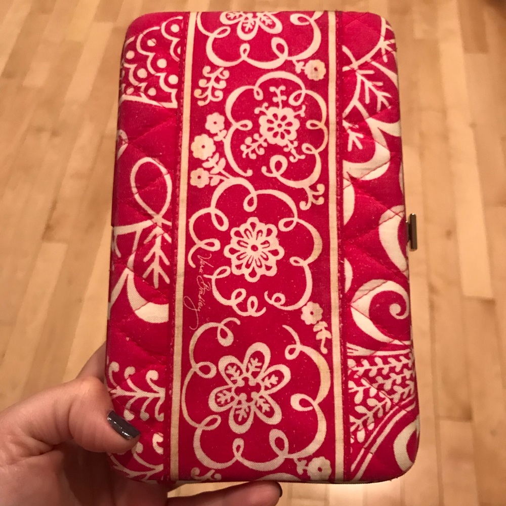 Vera Bradley Pink and White Clasp Wallet